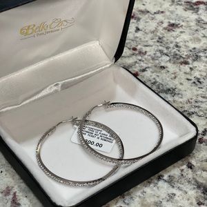 BELK&CO. • Sterling Silver/CZ Hoops